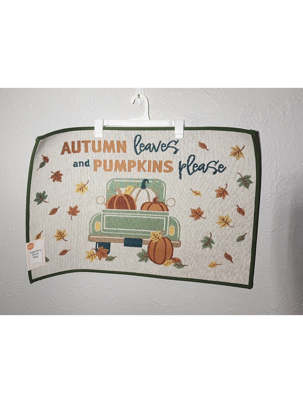 Perfect Harvest Tapestry Door Mat ~ Autumn Pumpkins 20 " x 30" New